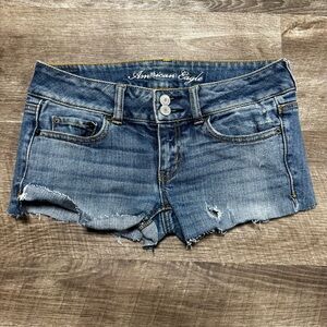 American Eagle Vintage y2k Low Rise Arist Micro Mini Jean Shorts Size 2